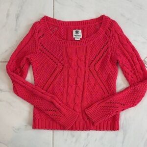 American Eagle Outfitters Vibrant Pink Cable Knit Sweater